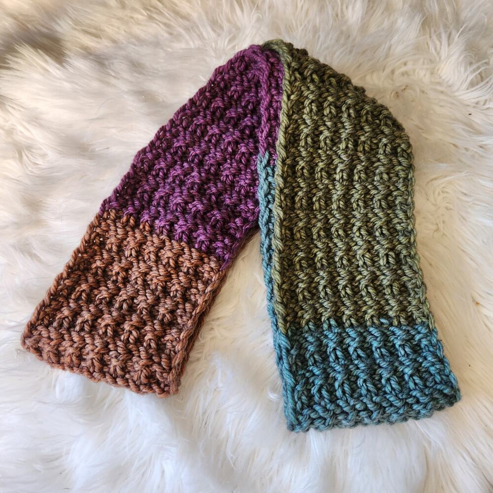 Handmade Colorful Loom Knit Infinity‎ Scarf